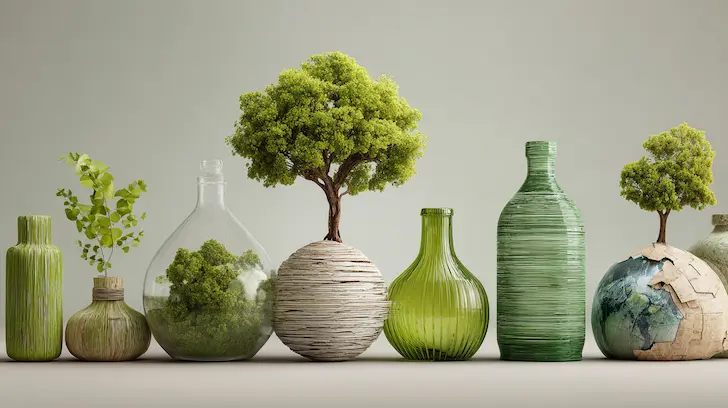 Illustration showing figure with verified sustainable materials