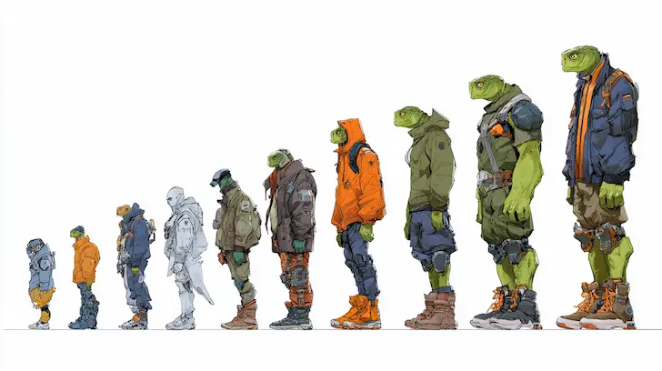 Character evolution reflected in merchandise design