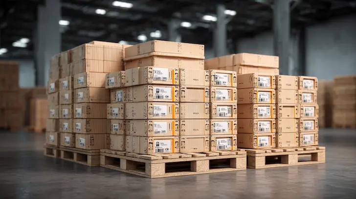 Custom engineered retail pallets with SSCC logistics labels for toy distribution