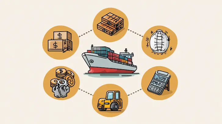 Landed Cost = (Unit Price + Tooling) + (Freight + Surcharges) + (Customs + Tariffs) + (Insurance + Risk) + (Logistics + Carbon Tax)