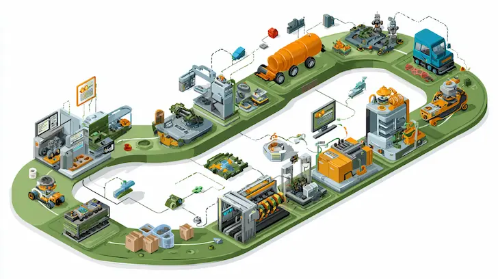 Step-by-step toy manufacturing process diagram