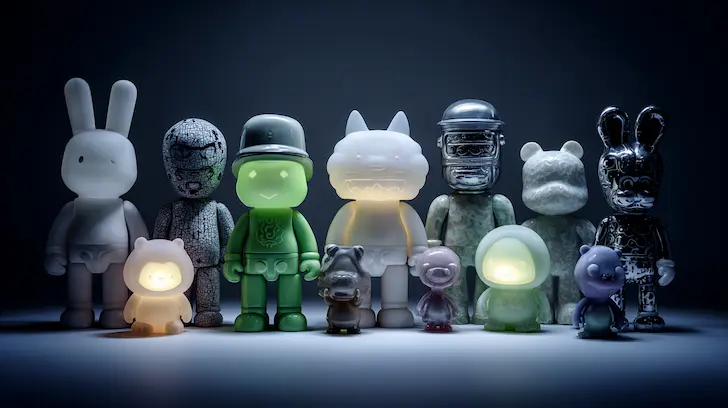 Vinyl toy chase variant production with specialty finishes